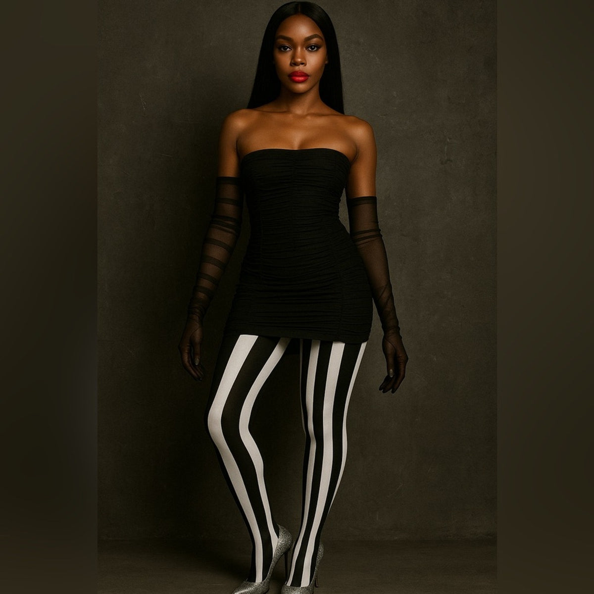 Women's Black/White Tights