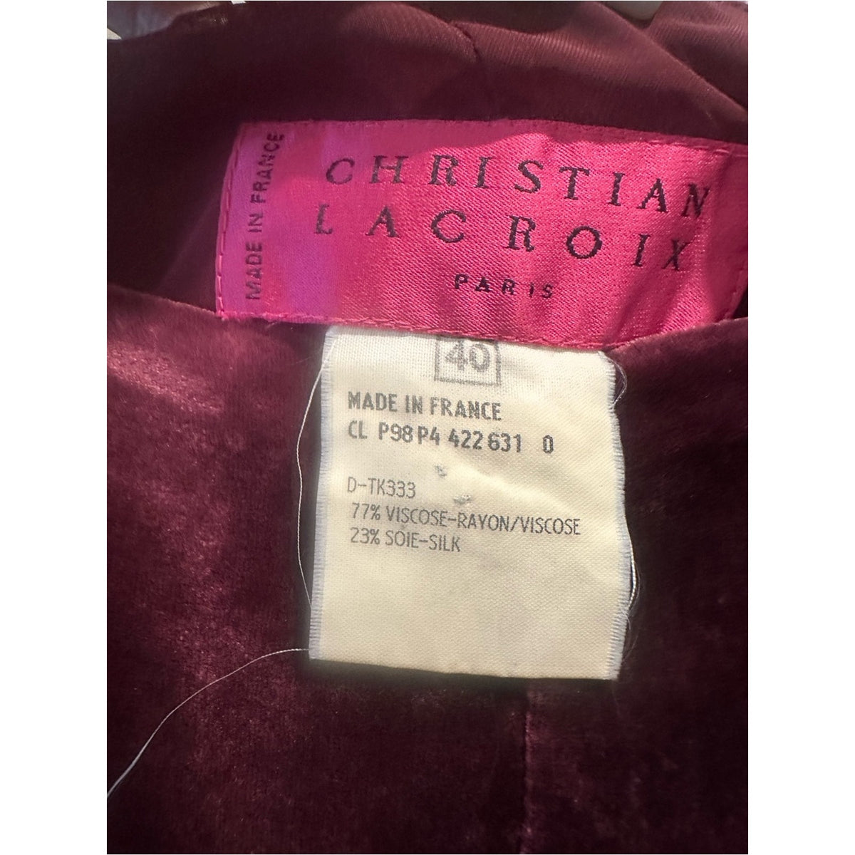 Christian Lacroix Burgundy Velvet Lace Mermaid Midi Skirt
