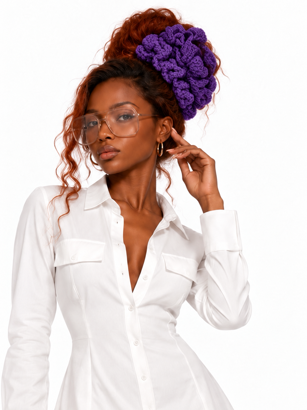 Crochet Oversized Scrunchie for Women - Stylish Hair Accessory