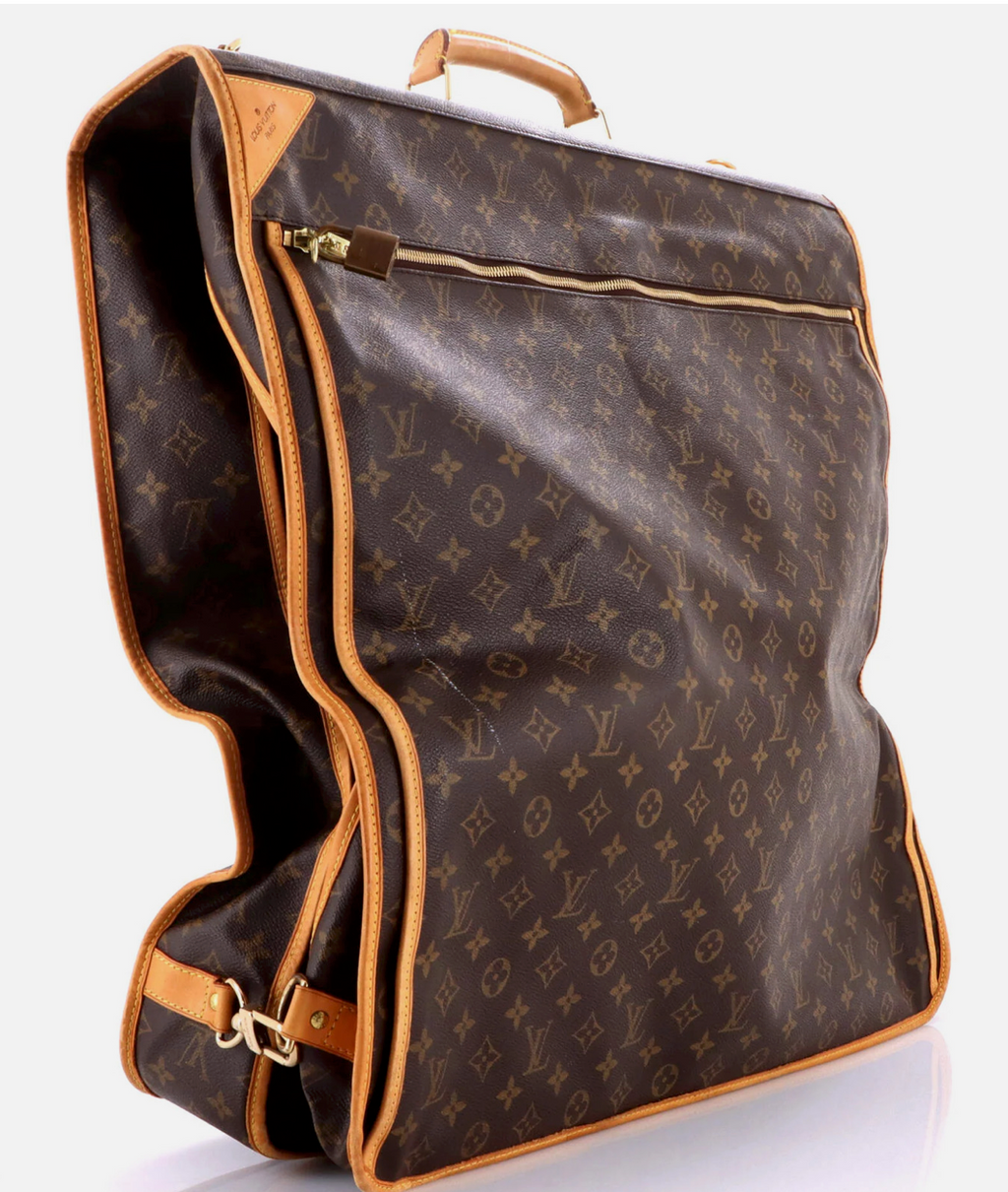 LV GARMENT BAG| VINTAGE MISSING LOCK AND KEY |Louis Vuitton Monogram Folding Garment Travel Bag