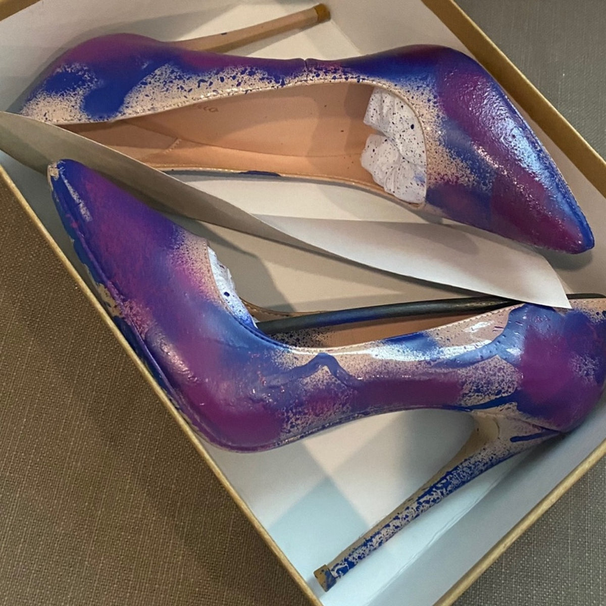 Nude Art Paint High Heels