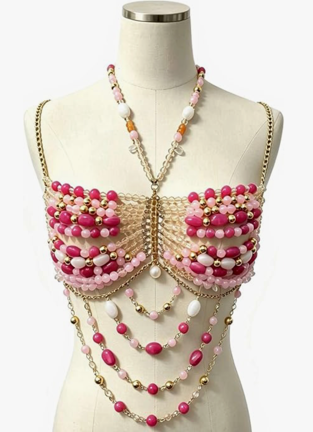Beaded Bralette Pink Neutral