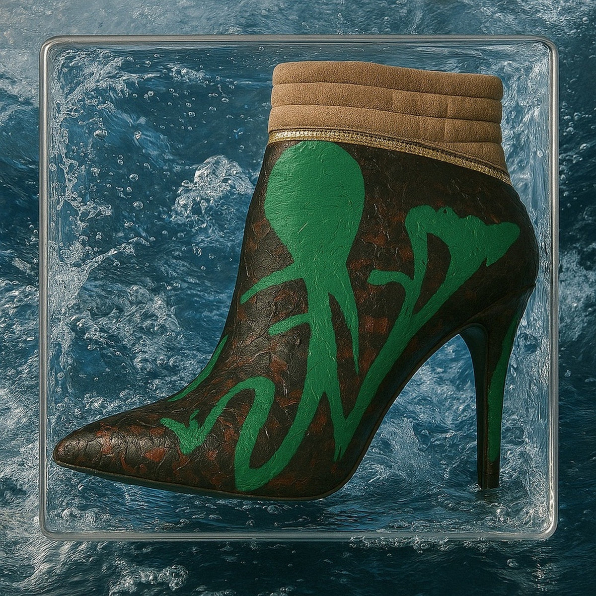 Stylish Green and Brown Women's Ankle Boots | Created bydeagarcia